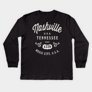 Nashville Tennessee USA Vintage Kids Long Sleeve T-Shirt